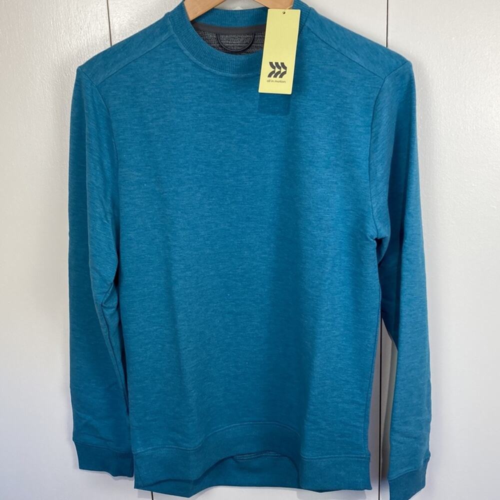 All In Motion Woman's Turquoise Sweatshirt Size Small Crew Neck - Picture 2 of 7